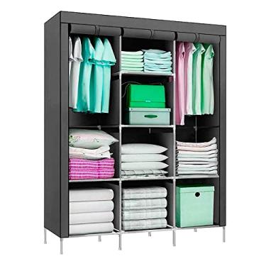 Imagem de Guarda Roupa Dobrável Organizador De Roupa Cinza 88130b