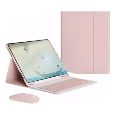 Imagem de Capa Tablet Com Magnética e Removível Teclado e Mouse Bluetooth， Capa Para iPad Mini4 / Mini5 8 Polegadas (Rosa)