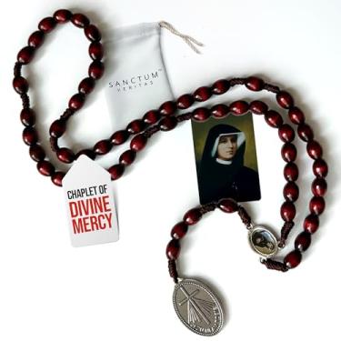 Imagem de SANCTUM VERITAS Saint Faustina Kowalska True Relic Chaplet Apóstolo Divino da Misericórdia Medalha Milagrosa Jesus I Trust in You Chaplet Three O' Clock Prayer Polônia Novena Polonesa, Cereja no