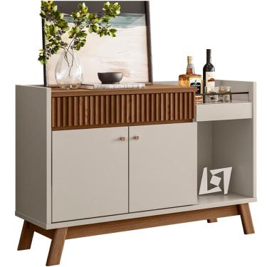 Imagem de Aparador Buffet Para Sala De Jantar 02 Portas 01 Gaveta Mateo L05 Freijó Off White - Lyam Decor