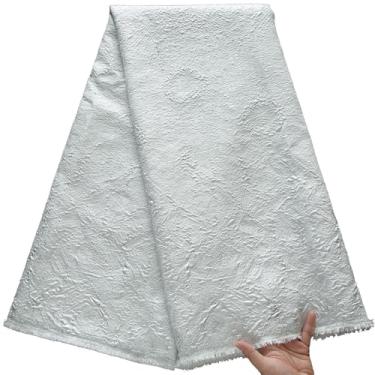 Imagem de ZhenGuiRu Tecido de renda africana 5 metros, tecido de renda brocado jacquard bordado francês para costura de festa de casamento