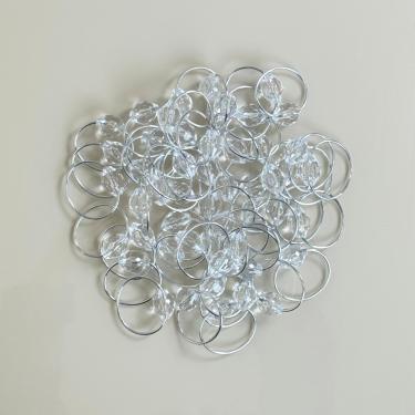 Imagem de Kit 50 Anéis Para Guardanapos 4cm x 3cm Cristalino Argola Metal Mesa Posta - Prata