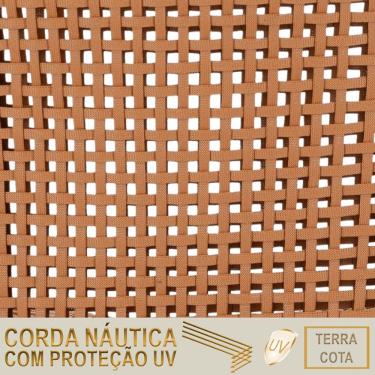 Imagem de 8 Cadeiras Corda Náutica E Mesa Tampo Ripado Retangular 2,00 Terra Cota