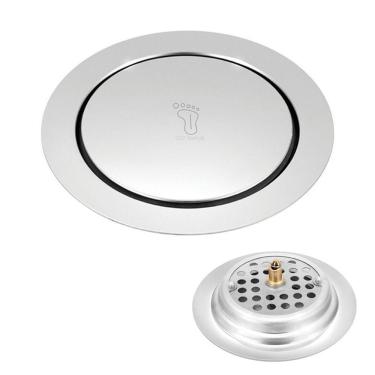 Imagem de Ralo Click Inteligente 15X15 Inox Redondo Banheiro Lavabo Casa