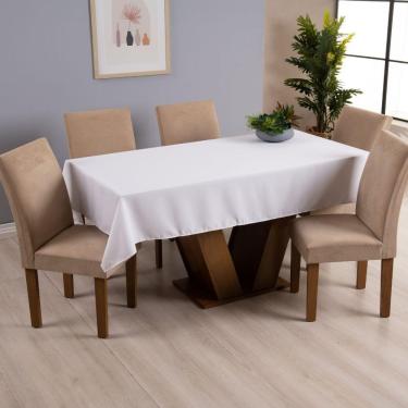 Imagem de Toalha De Mesa Basic 1 Peça 1,45m X 1,40m 4 Lugares 100% Poliéster Tecido Oxford - Branco