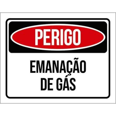 Imagem de Kit 10 Placa Acm De Perigo Emanação De Gás 18X23 - Sinalizo