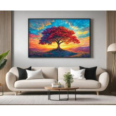 Imagem de Quadros Decorativos com Moldura Árvore da Vida Vermelha para Sala Quar