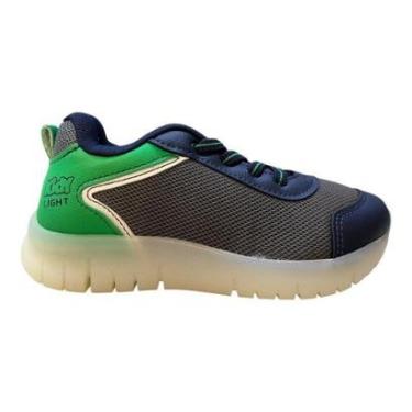 Imagem de Tenis Infantil Menino Kidy Conforto Calce Fácil Elástico Luz Led 03501059395 Marinho-Masculino