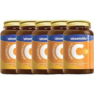 Imagem de Kit 5X Immunity C Própolis + Vitamina C+Zinco+ Vitamina D - 60 Cápsulas - VitaminLife-Masculino