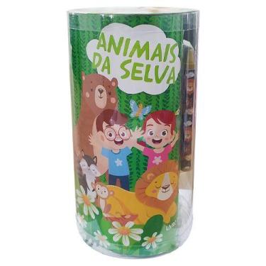 Imagem de Livro - Mini tubo histórias para colorir - Animais selva