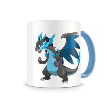 Imagem de Caneca Pokémon Mega Charizard color blue - Starnerd