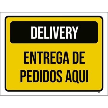 Imagem de Kit 3 Placa Acm Delivery Entrega Pedidos Aqui 18X23 Branco - Sinalizo
