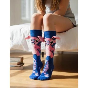 Imagem de Meia Divertida 3d Stitch Angel Capivara Colorida Infantil - Genérica, 