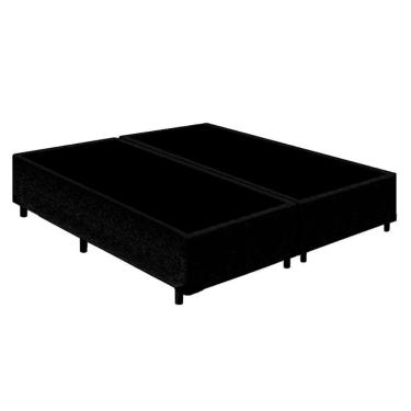 Imagem de Cama Box Queen Bipartido Suede Mega Cama Preto 158x198x42cm