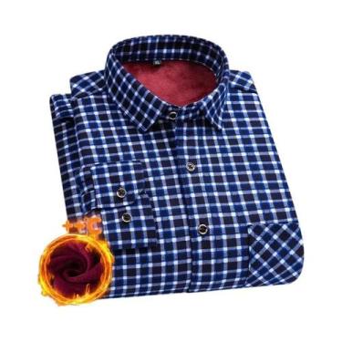 Imagem de Camisa Masculina plus Size De Manga Longa Grossa E Quente 7XL 8XL, Fle