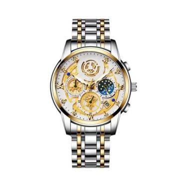 Imagem de Relógio De Luxo Masculino Com Pulseira De Aço Inoxidável, Luminosa, À 