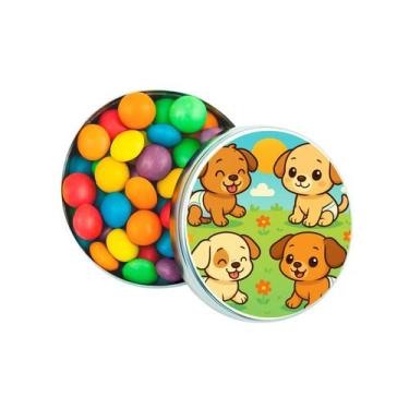 Imagem de Kit 30 Latinhas Lembrancinhas Cachorrinhos Baby Cor: Prateado - Gil Fe