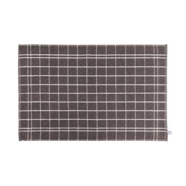 Imagem de Pano de Copa Teka Quadriculado Cinza e Branco