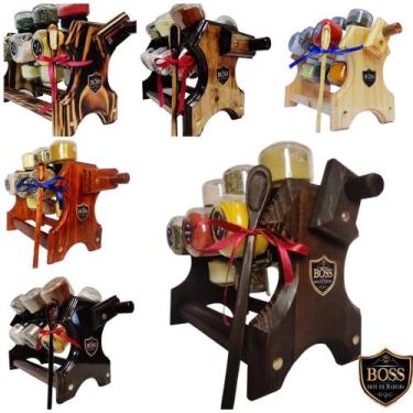 Imagem de Porta Tempero Giratório em Madeira 6 Diferentes Cores - Boss Arte em M