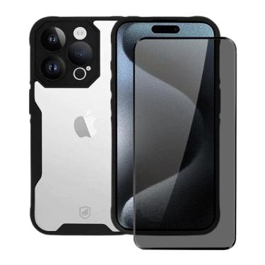 Imagem de Kit Capa Dual Shock Sense E Pelicula Defender Pro Privacidade Para Iphone 15 Pro - Gshield