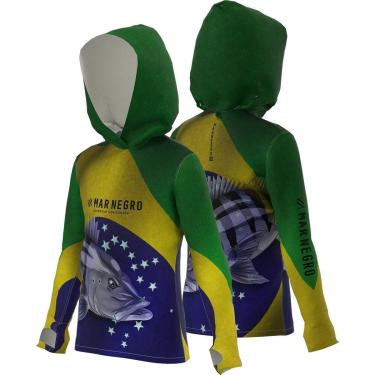 Imagem de Camiseta X Protection Sublimada Infantil Tucunaré Brasil - Mar Negro-Masculino