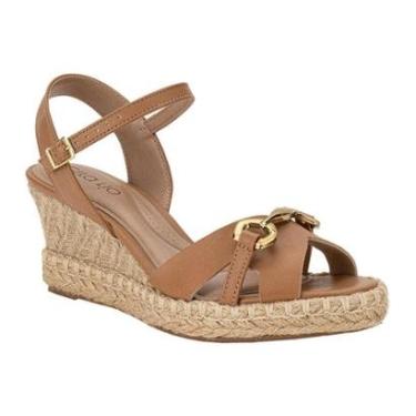 Imagem de Sandália Anabela Casual Feminino Beira Rio 8486119 Bege-Feminino