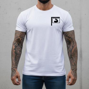 Imagem de Camiseta Masculina Customizada Premium Algodão Penteado Branca Camisa Exclusiva Treino Academia-Masculino