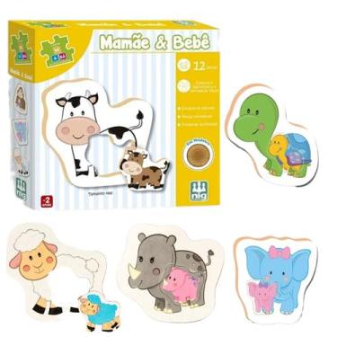 Imagem de Brinquedo Educativo Mamãe E Bebê Encontre e Encaixe o Filhote-Nig - Ni