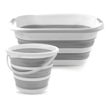 Imagem de balde 10L dobrável Powermaid cor branca - Congratulations Store