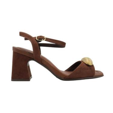 Imagem de Sandália Piccadilly Salto Bloco Marrom, M, Mf pin, 38