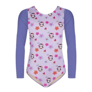 Imagem de Maiô Manga Longa Selene Beachwear 30109.001 Infantil Estampado UV 50+ 