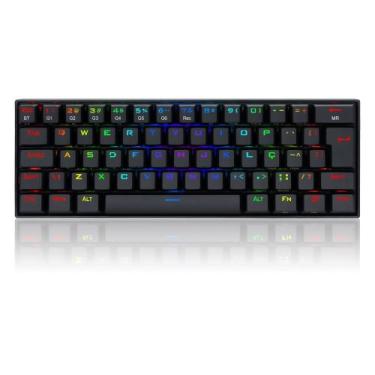 Imagem de Teclado mecanico gamer draconic rgb wireless switch brown redragon k53