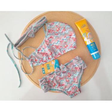 Imagem de Biquíni Infantil  com proteção UV Acompanha faixa - Everly 