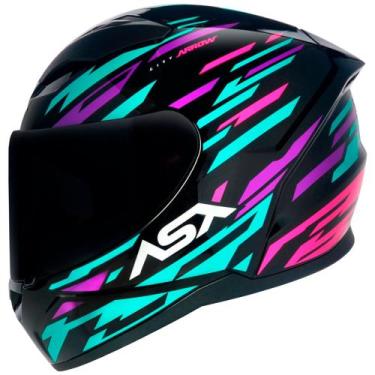 Imagem de Capacete ASX City Arrow Preto / Tiffany / Roxo, 56