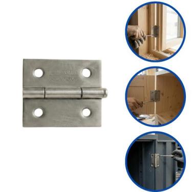 Imagem de Kit 24 Dobradiça 38,10mm (1.1/2 Pol) Zincada Móveis Baú - Silvana