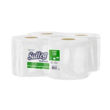 Imagem de Kit Papel Higiênico Sulleg Rolão Folha Dupla 8x250m Macio Branco Profi