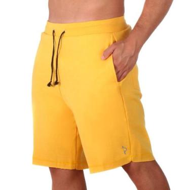 Imagem de Bermuda Short Academia Moletinho Masculina Fecho Cordao Ajustavel Com 
