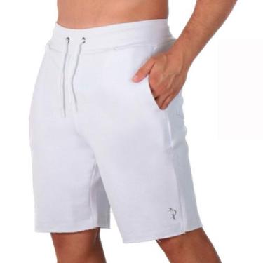Imagem de Bermuda Short Academia Moletinho Masculina Fecho Cordao Ajustavel Com 