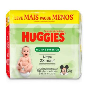 Imagem de Lenço Umedecido Huggies Higiene Superior 2 Pacotes com 96 Unidades cad