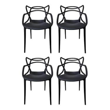Imagem de Kit 4 Cadeiras De Jantar Design Holanda Plástico Premium - Facthus