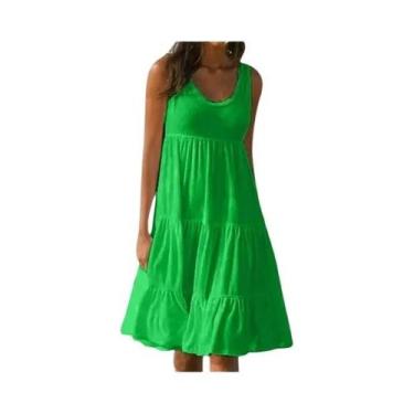 Imagem de Vestido Midi Feminino Sexy Sem Mangas E Decote Nas Costas, Elegante, L