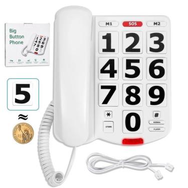Imagem de Telefone fixo ZAMQIU com botões grandes e volume alto para idosos