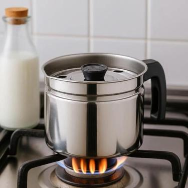 Imagem de Leiteira Em Inox Com Tampa 1,5 L Fervedor Leite P/ Indução - Zanella