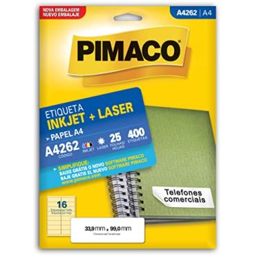 Imagem de Etiqueta inkjet/laser A4262 com 25 folhas Pimaco