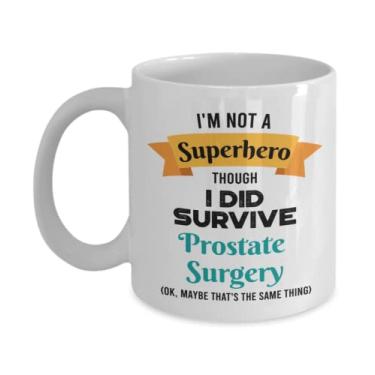 Imagem de Caneca Survivor de Próstata - Presente de sobrevivente de próstata - I'm Not a Superhero Though I Did Survive Próstata Cirurgia - Caneca de café de 325 ml