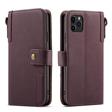 Imagem de LAHappyL Capa carteira para iPhone 13 Pro Max/13 Pro/13/13 Mini, fecho magnético, capa flip de couro legítimo com função de suporte de 4 cartões, vermelha, 13 Pro de 6,1 polegadas