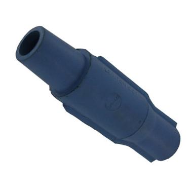 Imagem de Leviton 16V28-B Série 16, ponta cônica, fêmea, plugue, vulcanizado, crimpado, grau comercial, conector tipo cam, azul