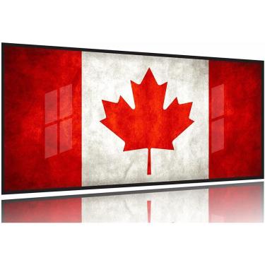 Imagem de Quadro Arte Bandeira Canadá 130x60 Moldura Preta 2x2