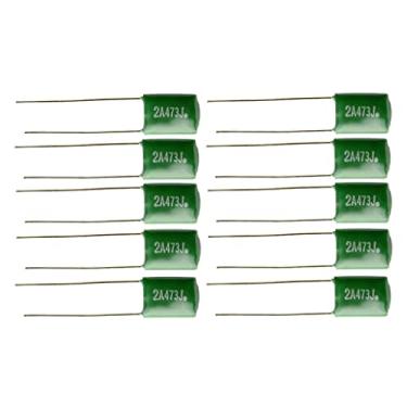 Imagem de simhoa 10x Capacitores verdes 0,047/2A473J DIY para acessórios de guitarra/baixo