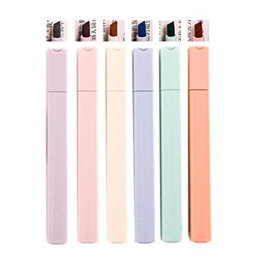 Imagem de Uwariloy Caneta marca-texto, 6/12 cores creme suave com cinzel macia, marcador estético marca-texto, sem sangramento, secagem rápida para diário, planejador bíblico, anotações, suprimentos